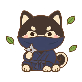 柴犬のどろん（気配を消す忍者柴）のイラスト
