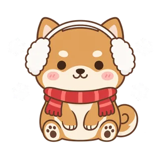 柴犬のふゆめ（冬支度のできた柴）のイラスト