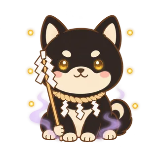 柴犬のこくよう（厄をひきうける金目の黒柴）のイラスト