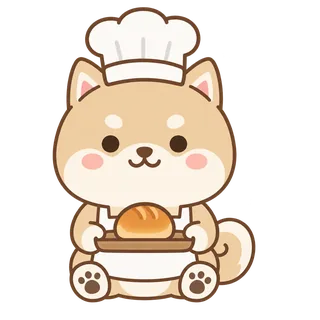 柴犬のこむぎ（朝いちばんのパン屋柴）のイラスト