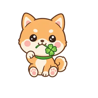 柴犬のまめ（四つ葉さがしの豆柴）のイラスト