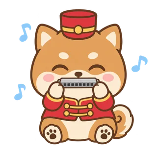 柴犬のすずな（一曲だけの楽隊柴）のイラスト