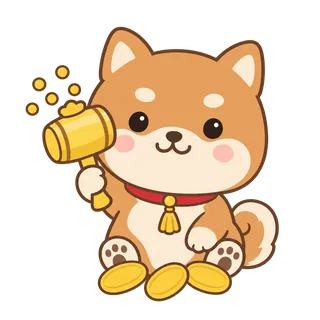 柴犬のたから（小判をふらせる柴）のイラスト