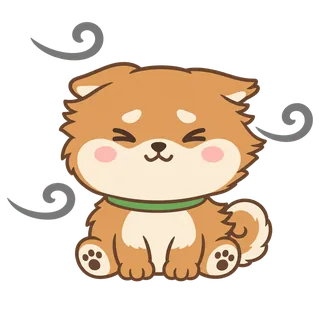 柴犬のつむじ（風をうけとめる柴）のイラスト