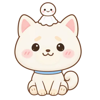 柴犬のゆきみ（てるてる坊主の白柴）のイラスト